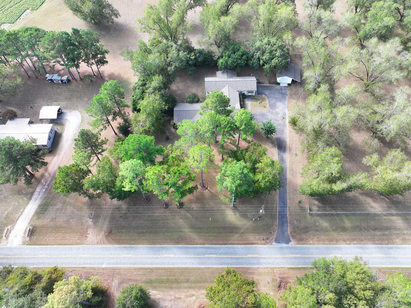 Aerial view of 7402 Coffee Road in Boston, Georgia